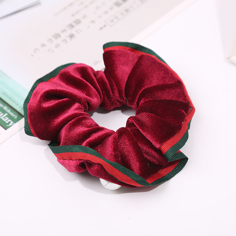 Pearl Velvet Hair Scrunchies L3836