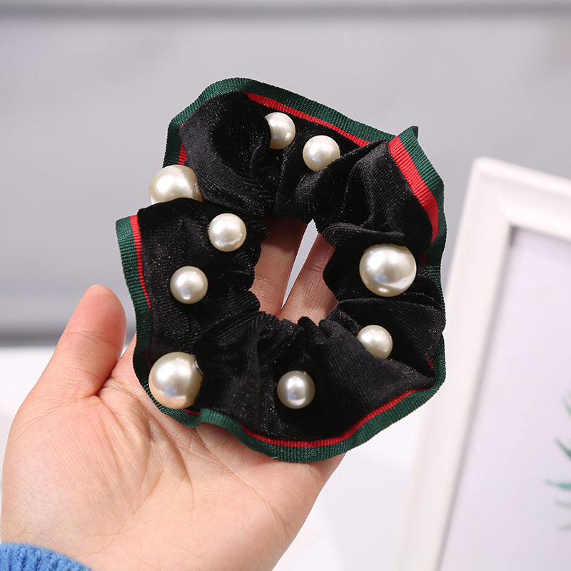 Pearl Velvet Hair Scrunchies L3836