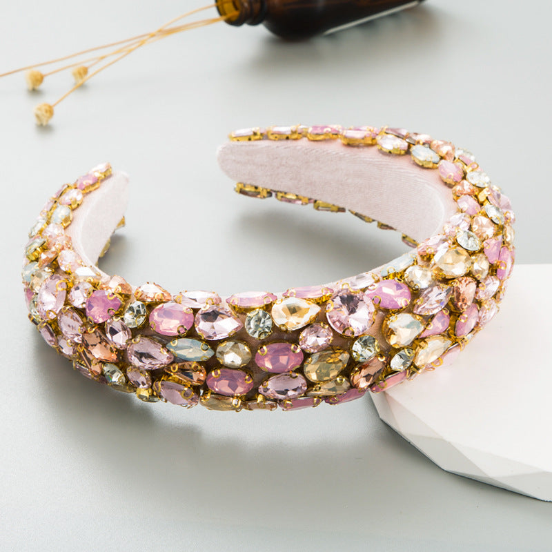 Baroque Glass Drill Sponge Headband L3862