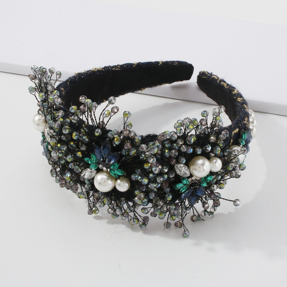 Snowflake Bead Fabric Headband L3993
