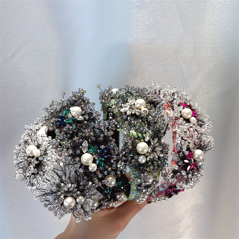 Snowflake Bead Fabric Headband L3993