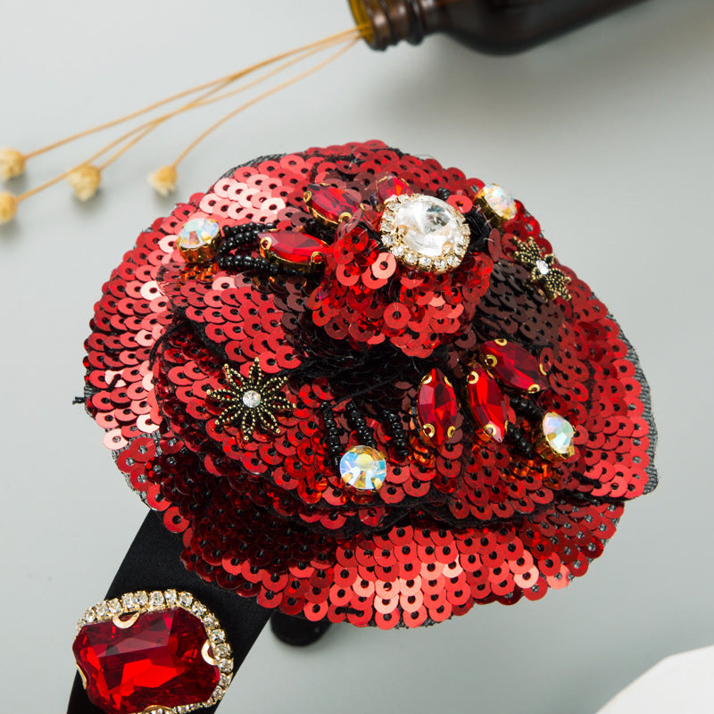 Rose Sequin Headband L4013