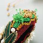 Floral Seed Bead Sponge Headband L4015