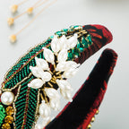 Floral Seed Bead Sponge Headband L4015