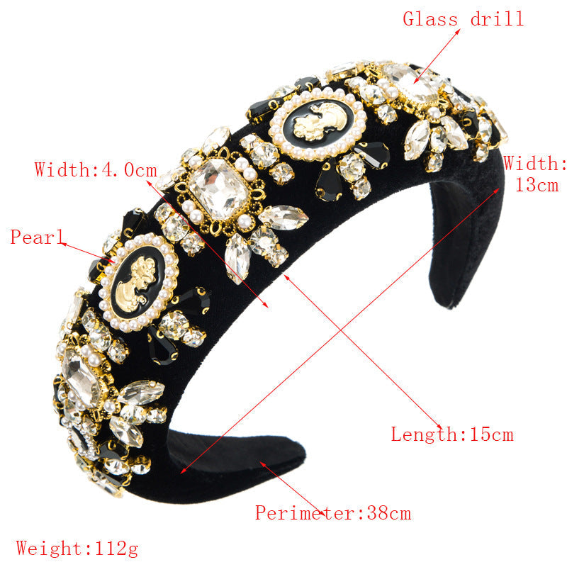 Baroque Rhinestone Sponge Headband L4017