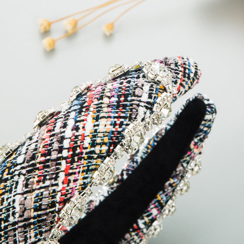 Floral Rhinestone Sponge Headband L4018