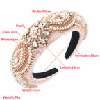 Floral Rhinestone Pearl Sponge Headband L4019