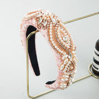 Floral Rhinestone Pearl Sponge Headband L4019