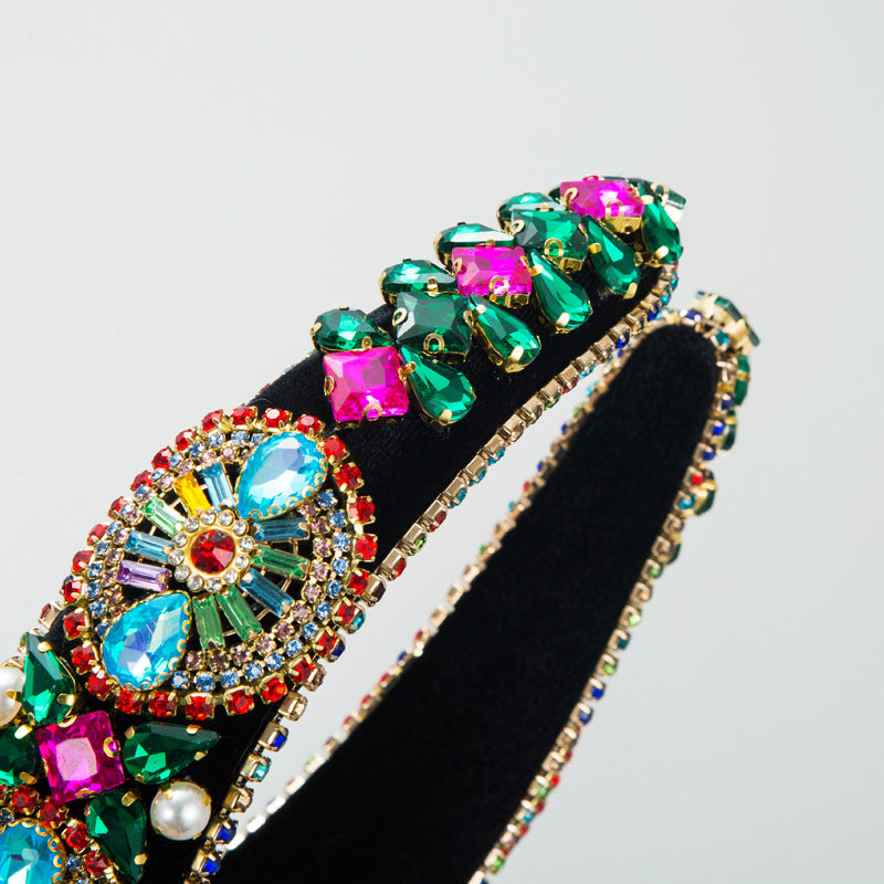 Baroque Rhinestone Sponge Headband L4050