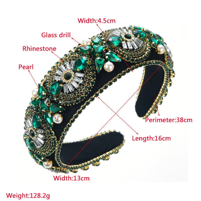Baroque Rhinestone Sponge Headband L4050