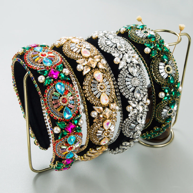 Baroque Rhinestone Sponge Headband L4050