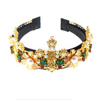 Baroque Cross Pearl Fabric Headband L4058