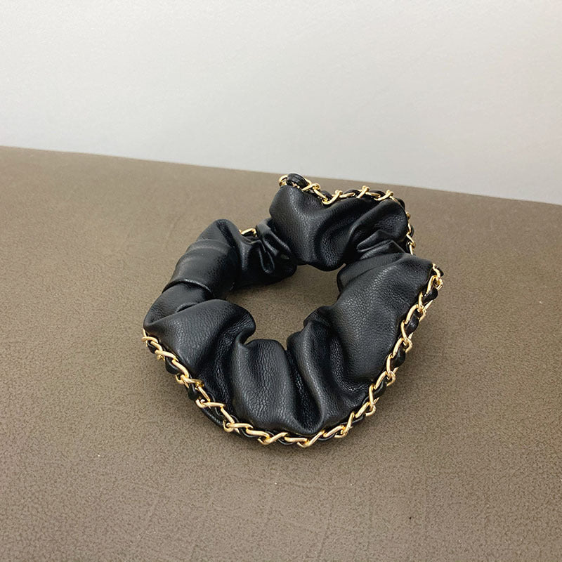 PU Leather Chain Hair Scrunchies L4083