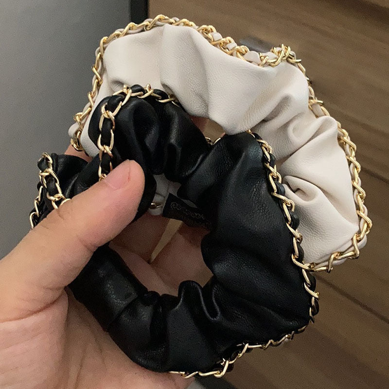 PU Leather Chain Hair Scrunchies L4083