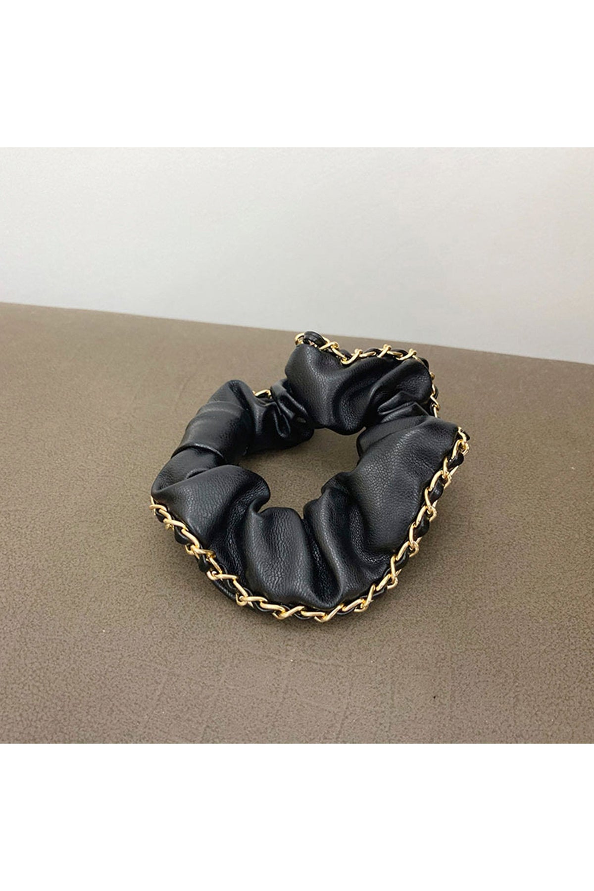 PU Leather Chain Hair Scrunchies L4083
