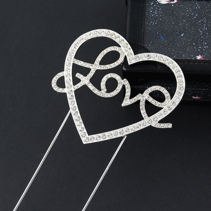 Heart Love Rhinestone Hair Pin L4096