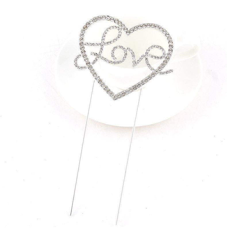 Heart Love Rhinestone Hair Pin L4096