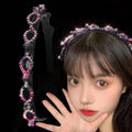 Rhinestone Braided Toothed Headband L4103