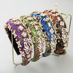 Floral Rhinestone Sponge Headband L4110