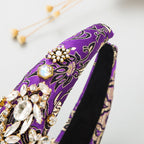 Floral Rhinestone Sponge Headband L4110