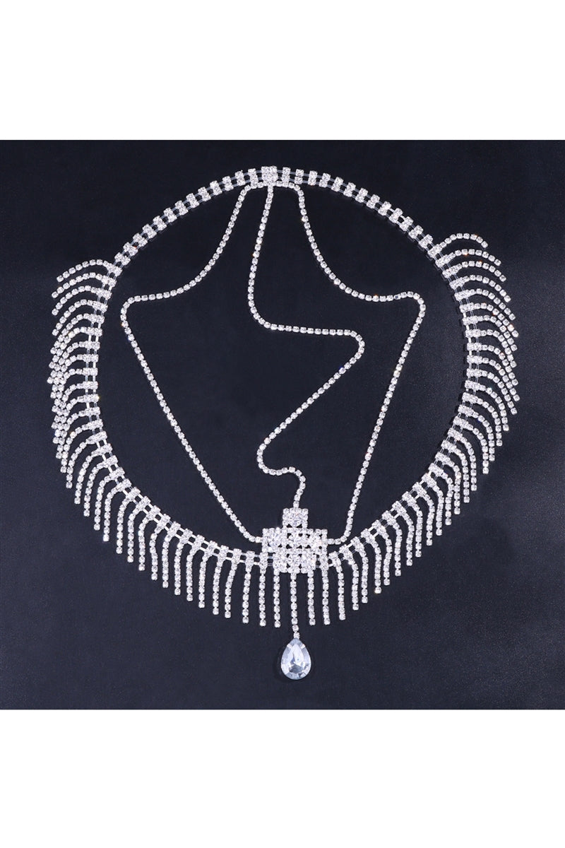 Teardrop Tassel Rhinestone Hair Chain L4170 – view 4