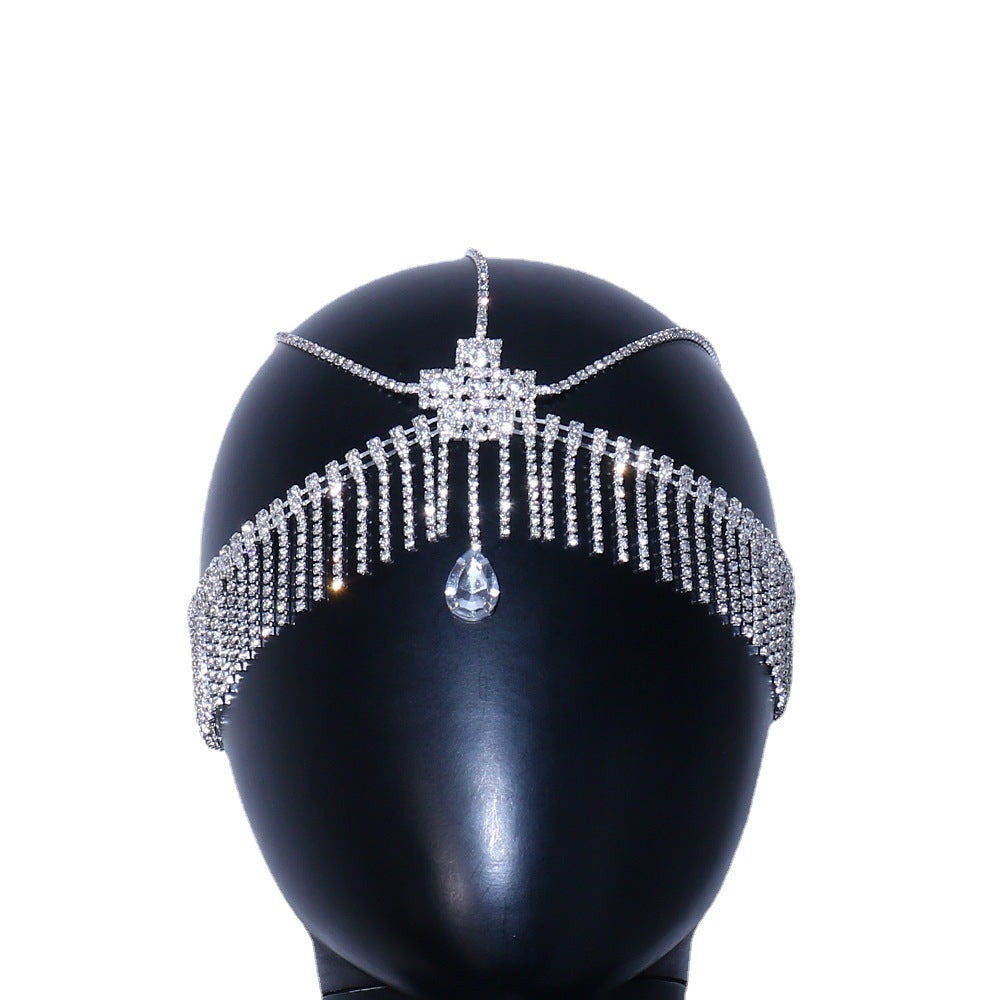Teardrop Tassel Rhinestone Hair Chain L4170