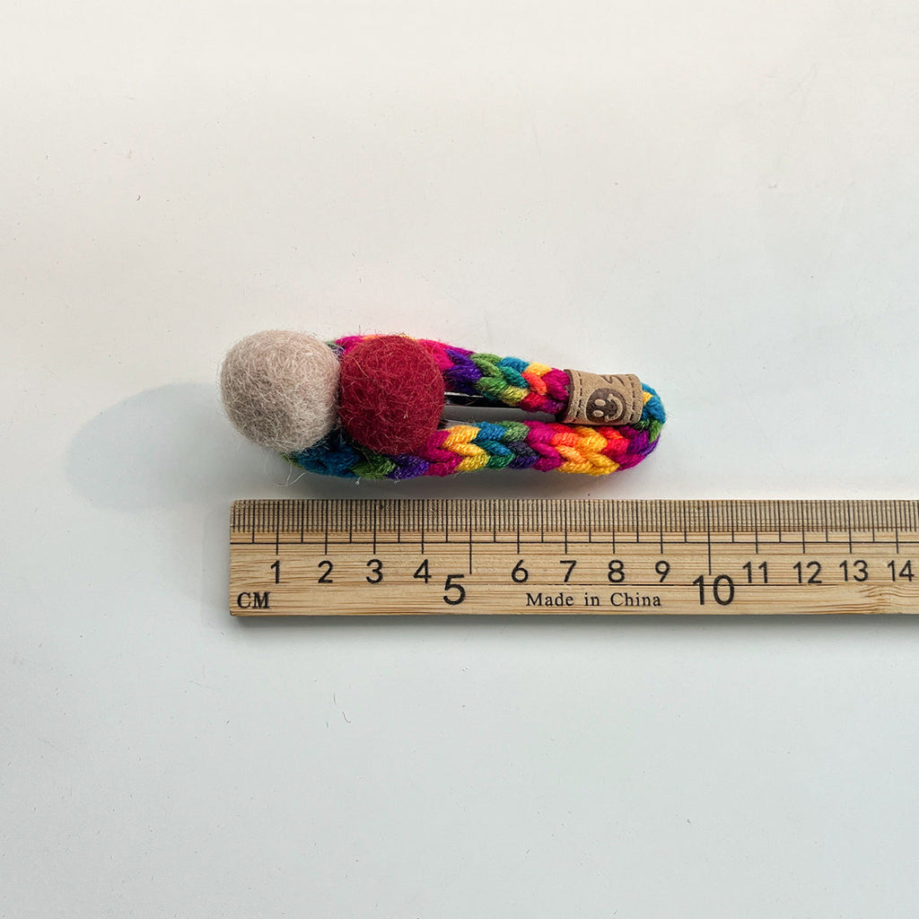 Pompom Braided BB Hair Clip L4217