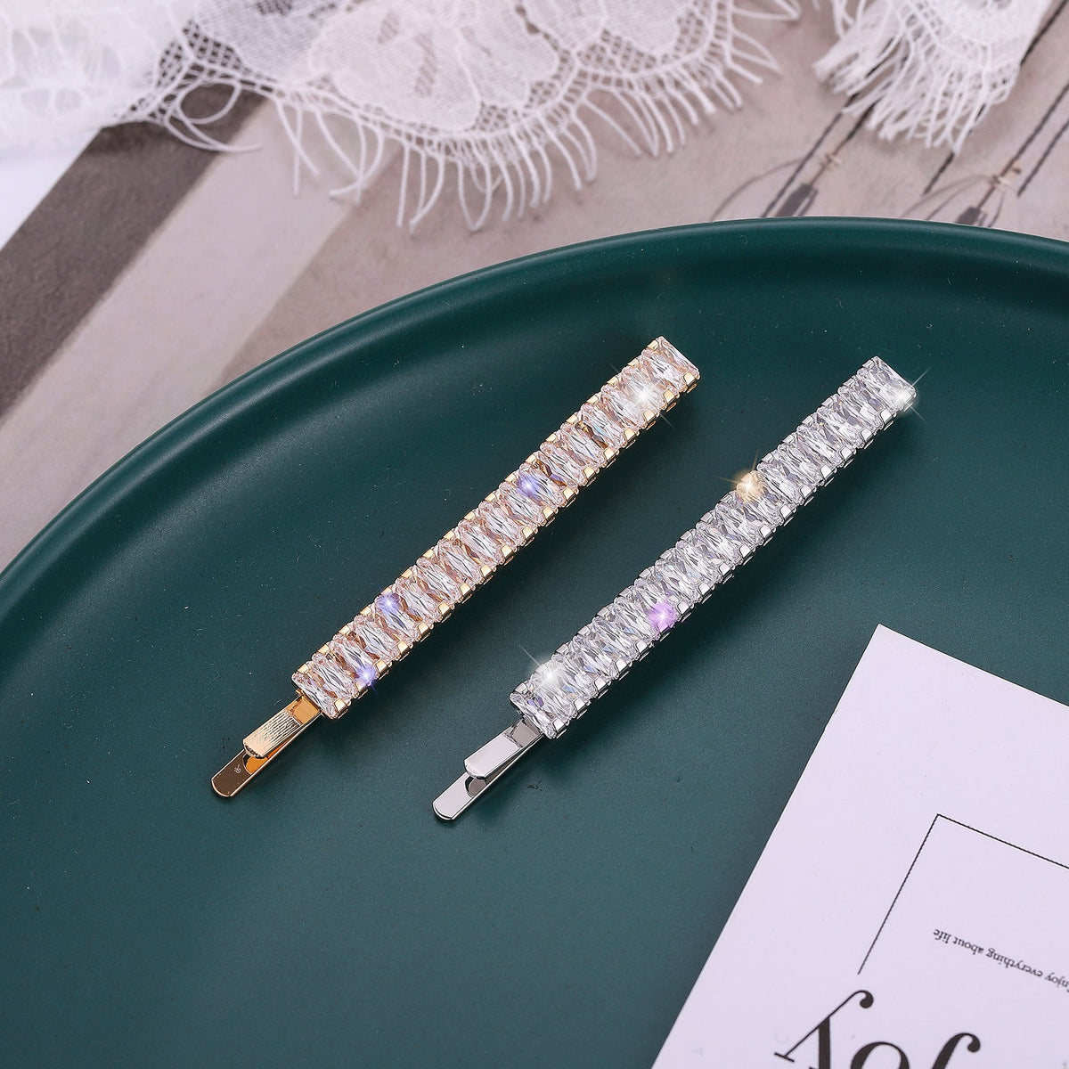 Cubic Zirconia Barrettes Hair Pin L4288