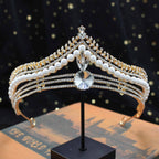 Pearl Rhinestone Crown Headband L4346
