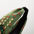 Rhinestone Cherry Printed Fabric Headband L4391 - view 4