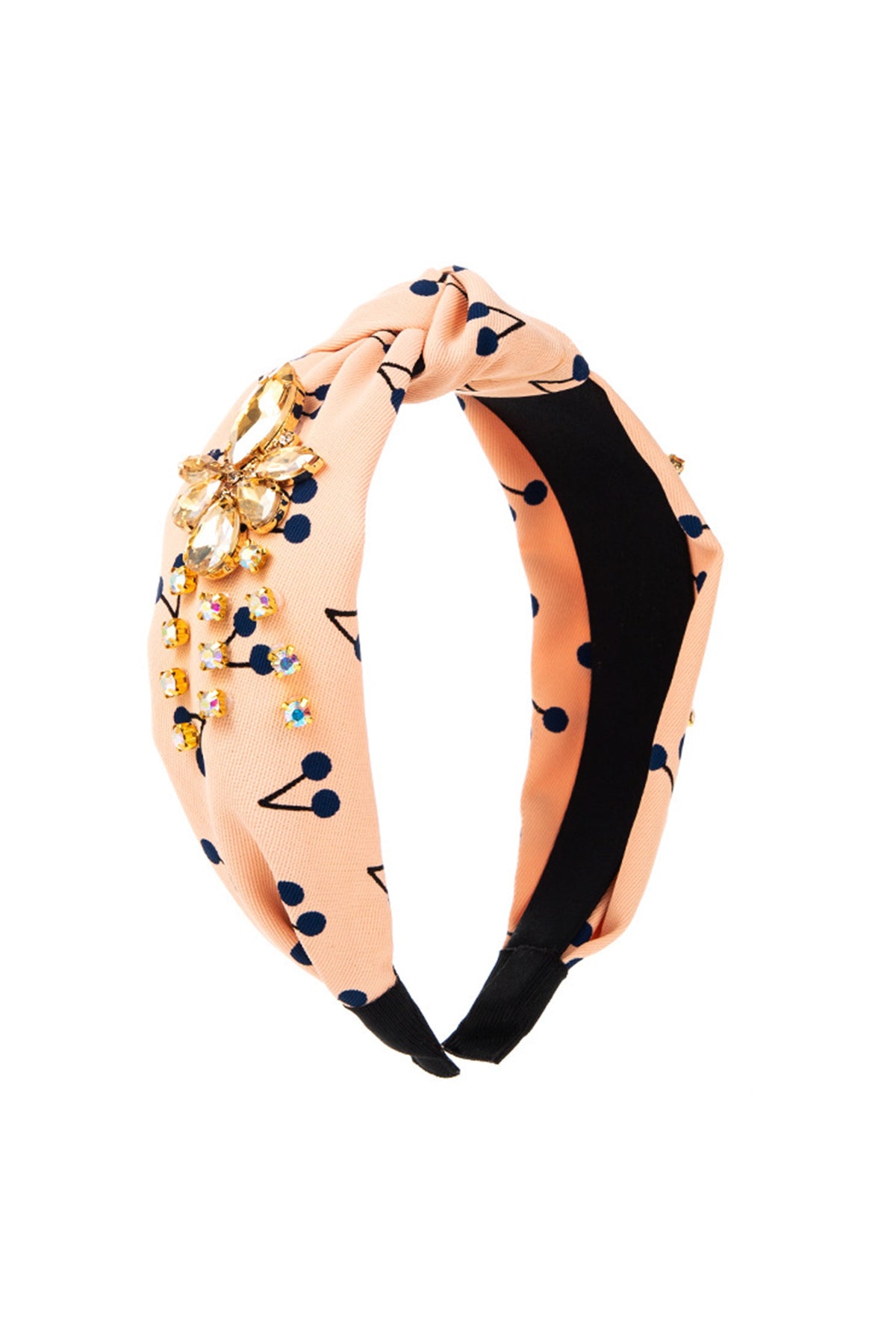 Rhinestone Cherry Printed Fabric Headband L4391 - view 6