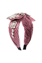 Bow Rhinestone Pearl Mesh Headband L4396