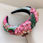 Floral Seed Bead Sponge Headband L4427