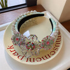 Floral Rhinestone Sponge Headband L4428