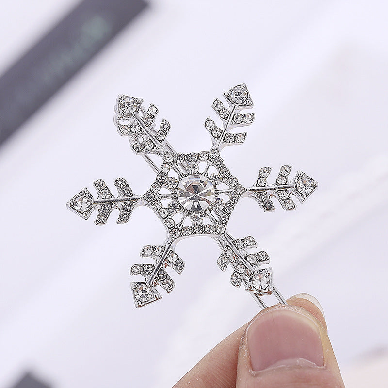 Snowflake Rhinestone Hair Pin L4445