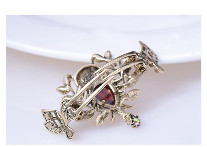 Owl Rhinestone Hair Clip L4491