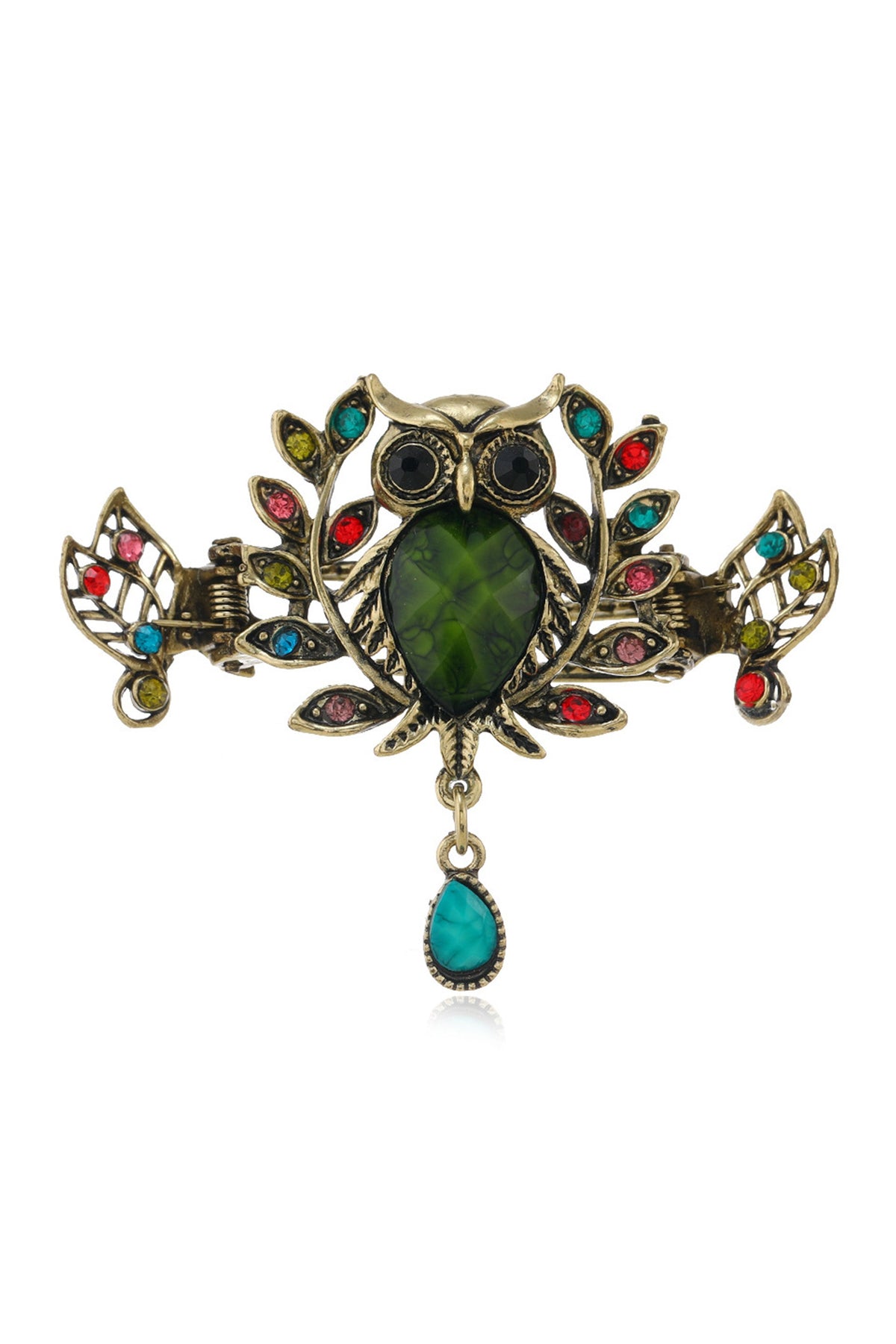 Owl Rhinestone Hair Clip L4491