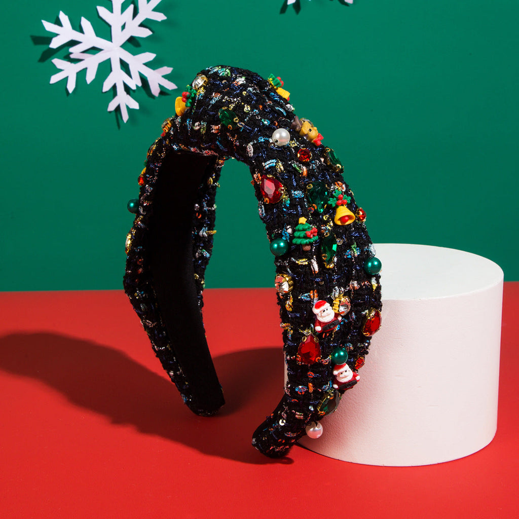 Christmas Tree Pearl Rhinestone Headband L4500