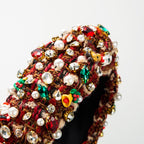 Christmas Tree Pearl Rhinestone Headband L4500