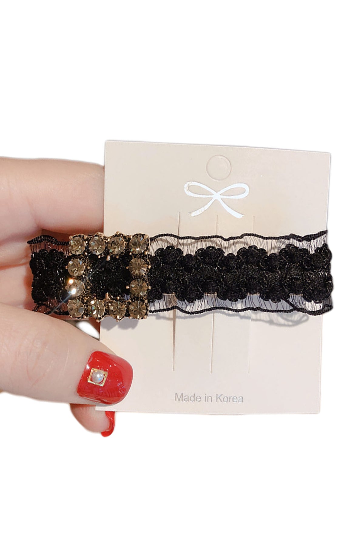 Lace Square Rhinestone Hair Clip L4510