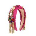 Baroque Rhinestone Tassel Knotted Headband L4515