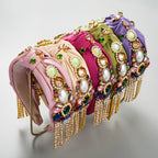 Baroque Rhinestone Tassel Knotted Headband L4515
