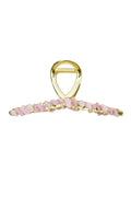 Pink Chalcedony Cross Hair Clip L4532