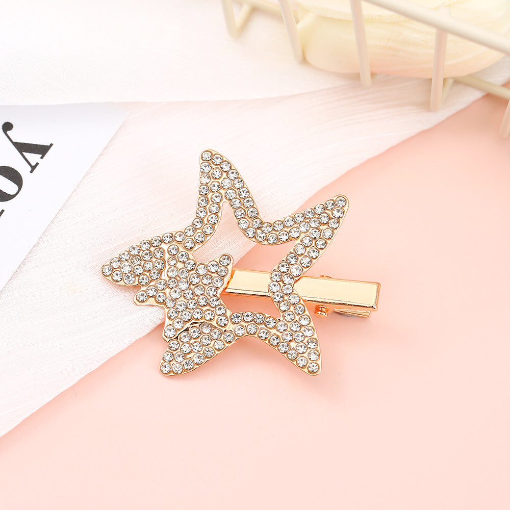 Hollow Star Rhinestone Hair Clip L4545