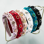 Rhinestone Braided Fabric Headband L4556