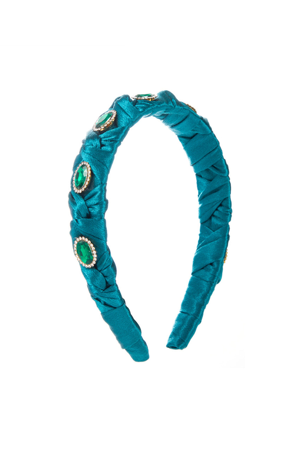 Rhinestone Braided Fabric Headband L4556