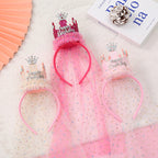Brithday Crown Headband With Gauze L4566