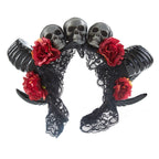 Lolita Horn Rose Skull Headband L4576