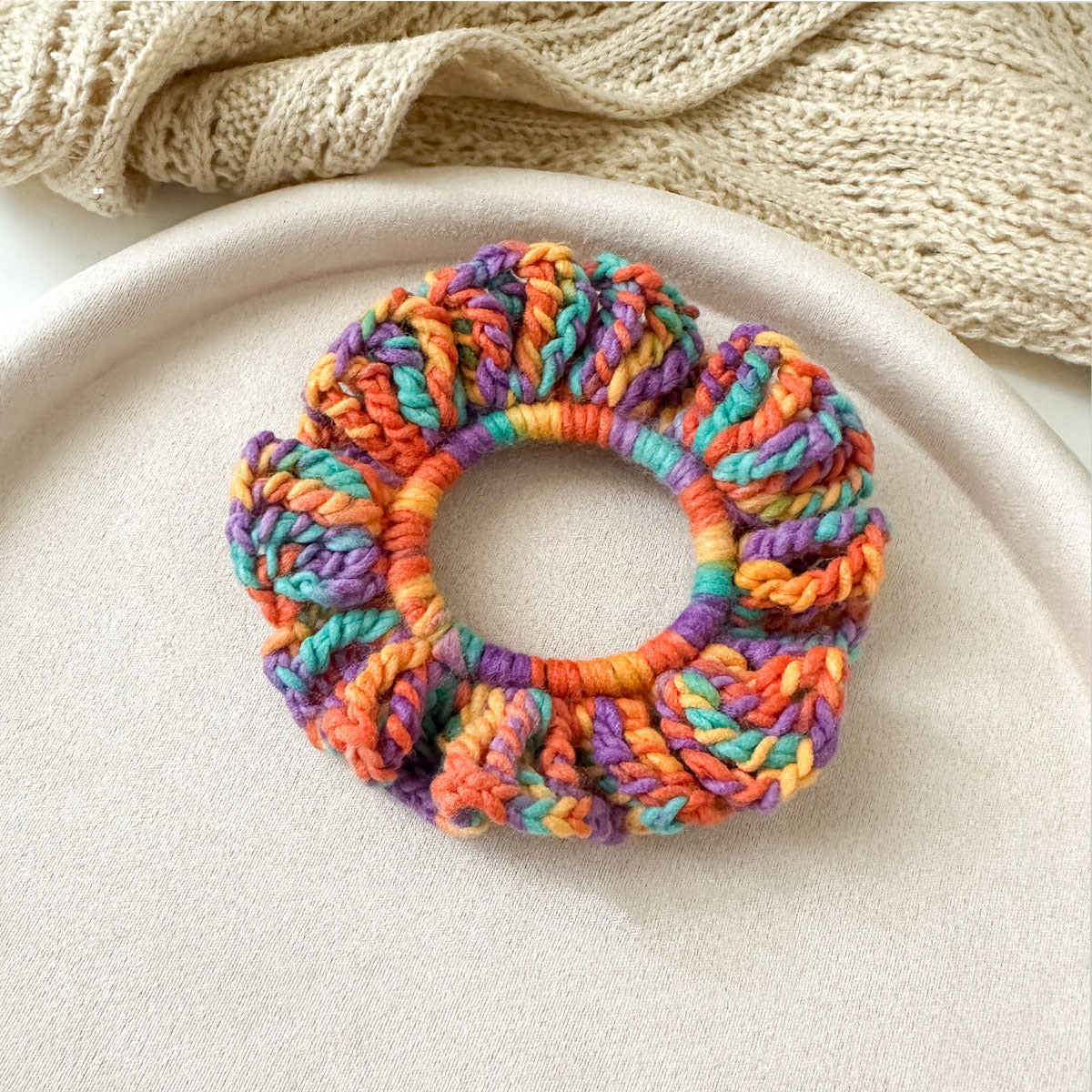 Colorful Wool Knitted Hair Scrunchies L4587