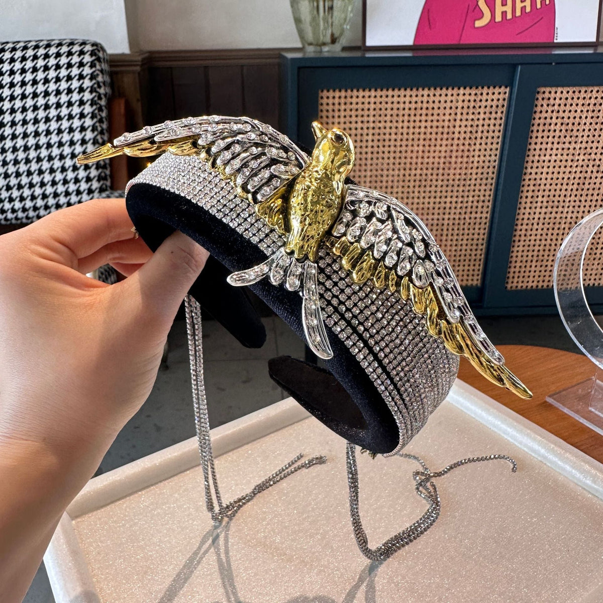 Rhinestone Bird Wedding Banquet Hair Band L4595